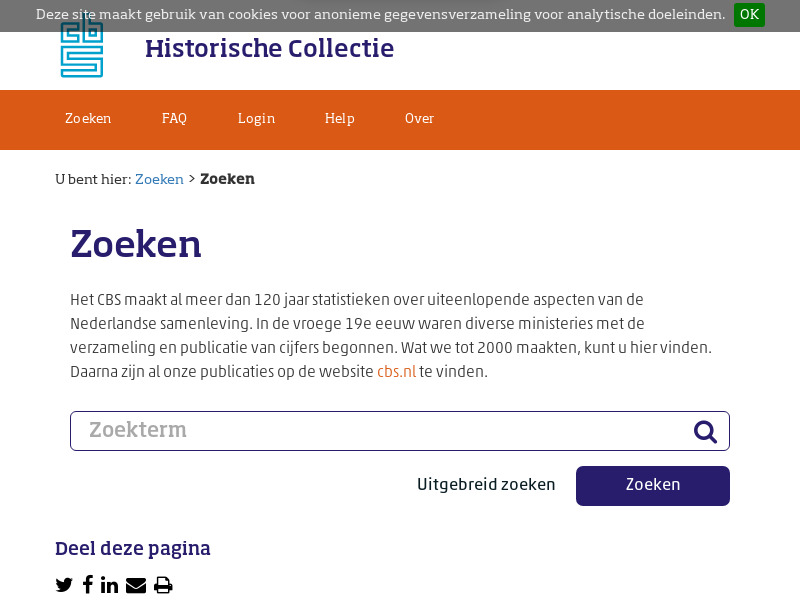 Screenshot van website