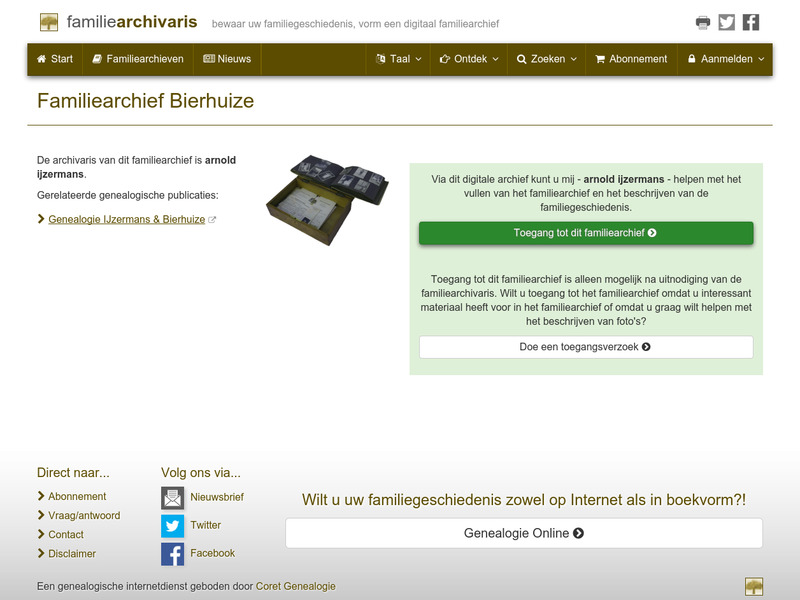 Screenshot van website