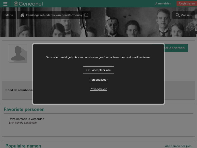 Screenshot van website