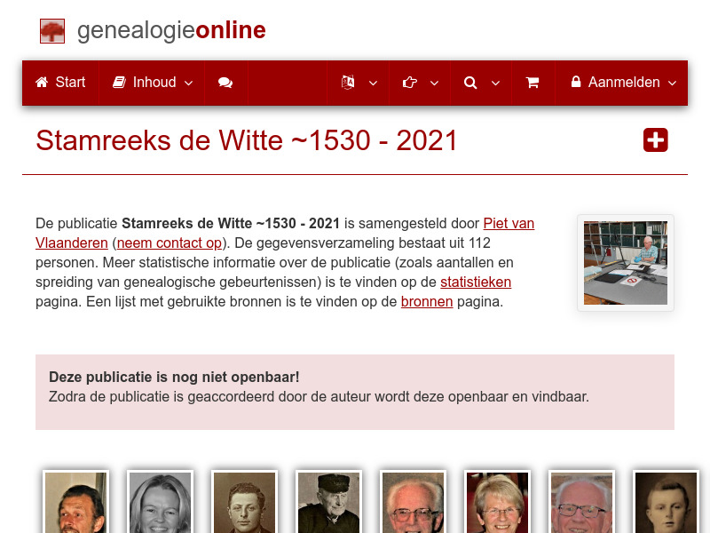 Screenshot van website