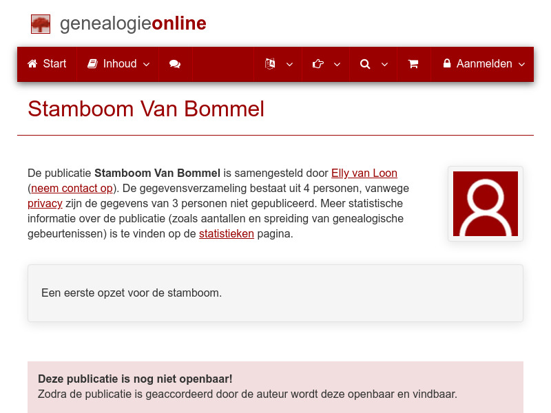 Screenshot van website