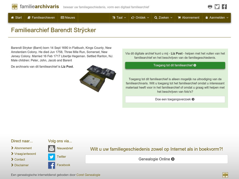 Screenshot van website