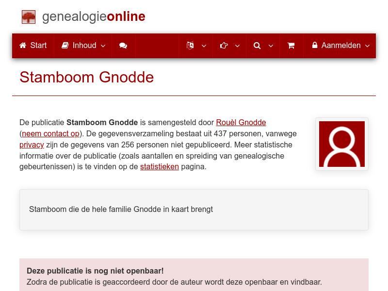 Screenshot van website