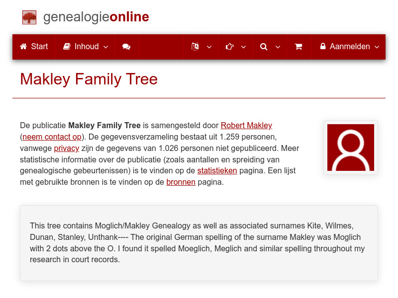 Screenshot van website