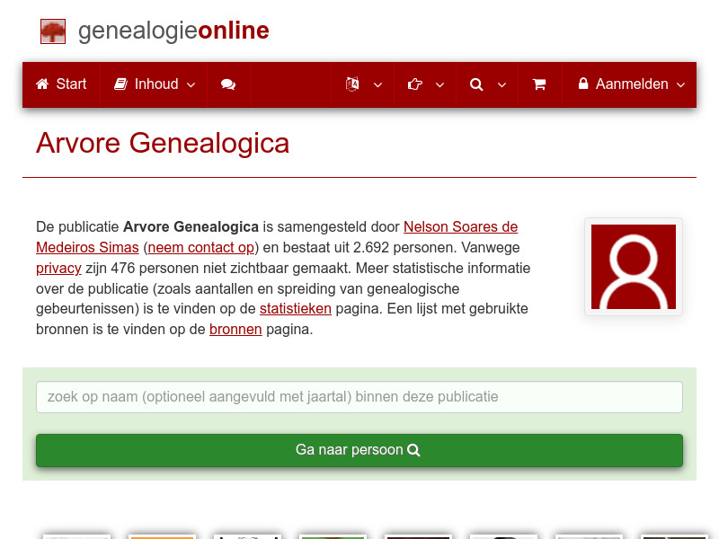 Screenshot van website