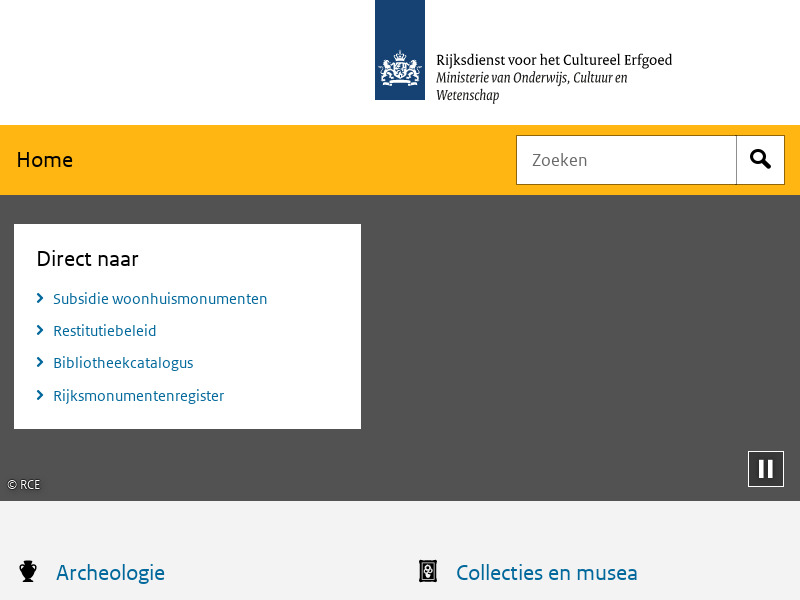 Screenshot van website