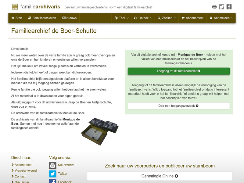 Screenshot van website