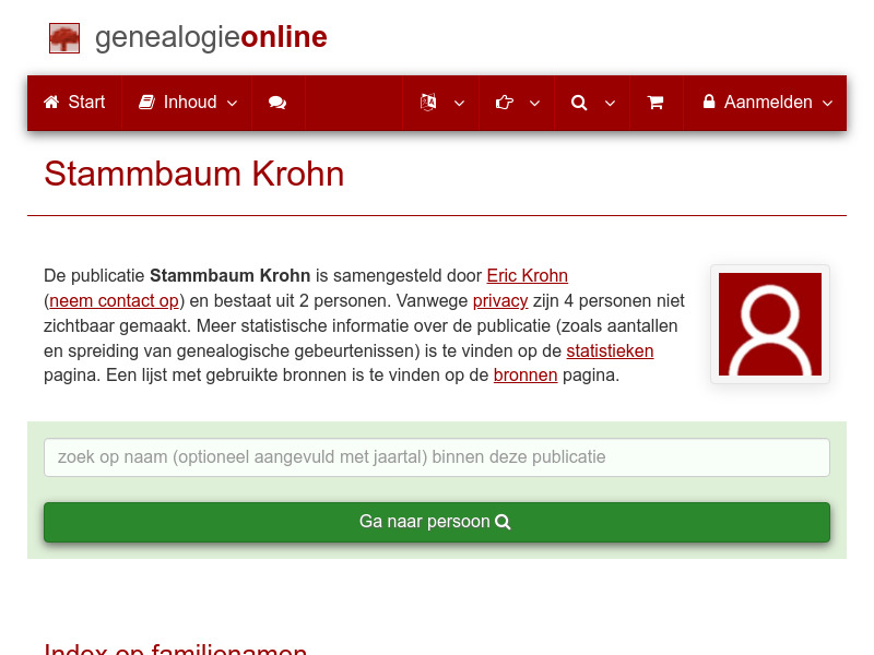 Screenshot van website
