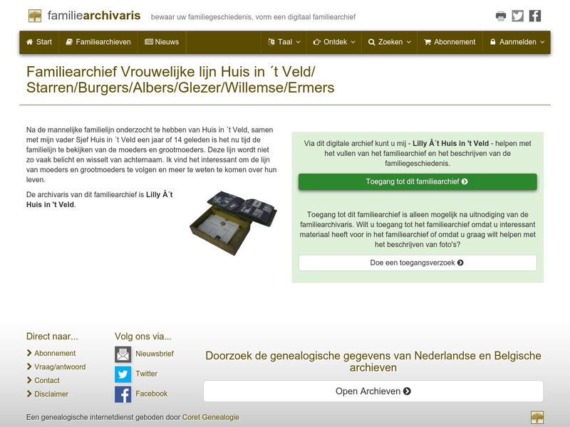 Screenshot van website