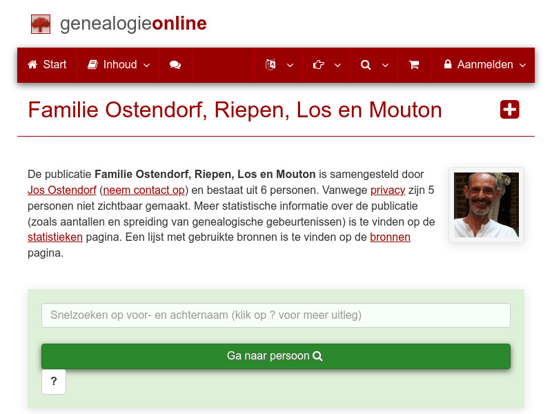 Screenshot van website