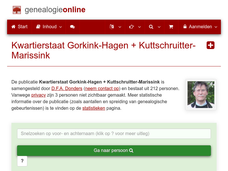 Screenshot van website