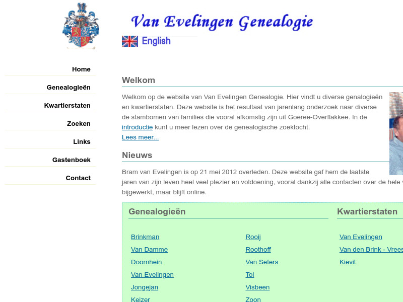 Screenshot van website