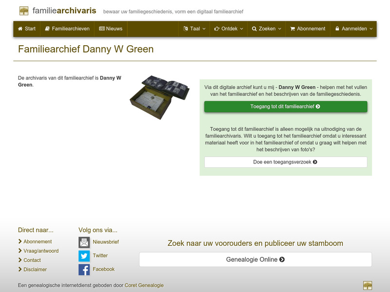 Screenshot van website