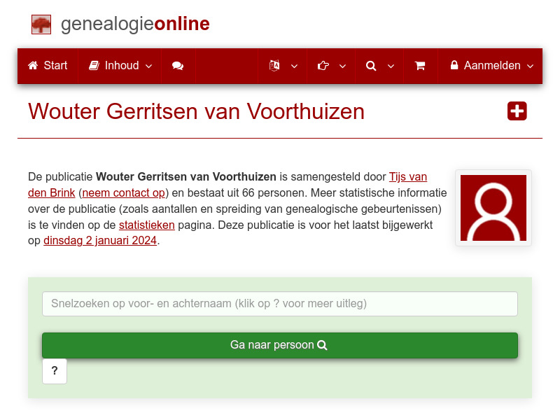 Screenshot van website