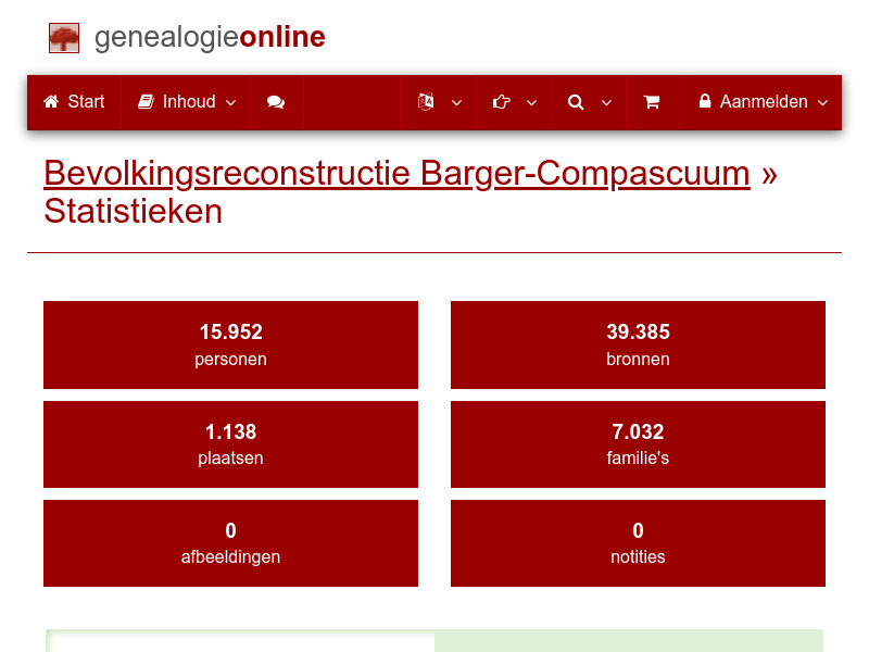 Screenshot van website