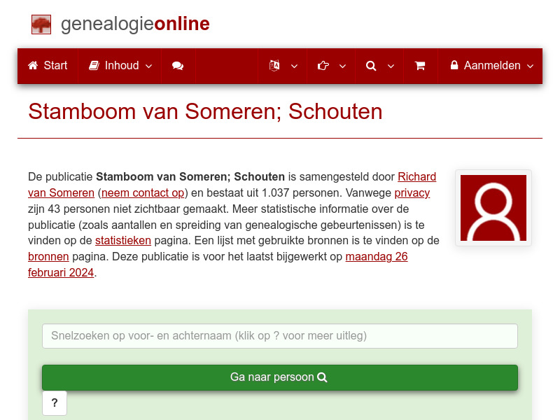 Screenshot van website