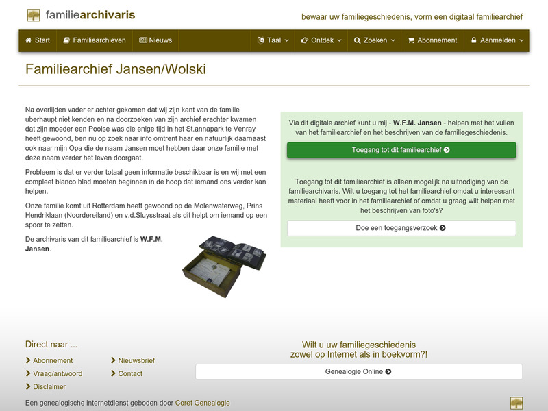 Screenshot van website