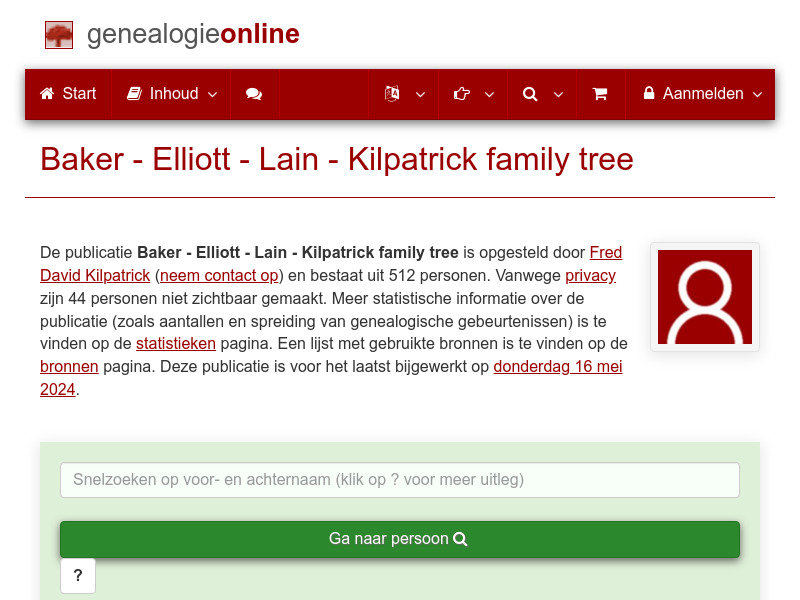 Screenshot van website