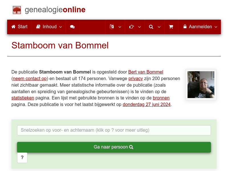 Screenshot van website