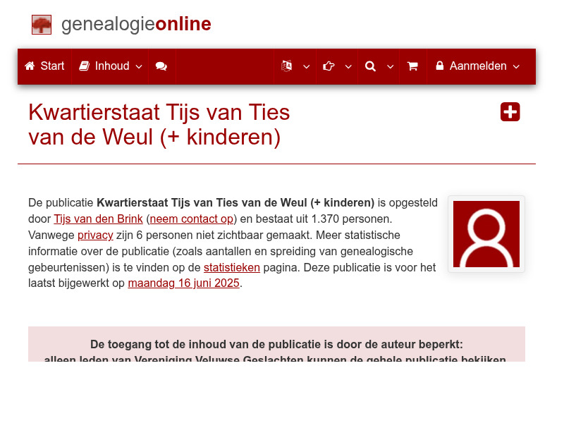 Screenshot van website