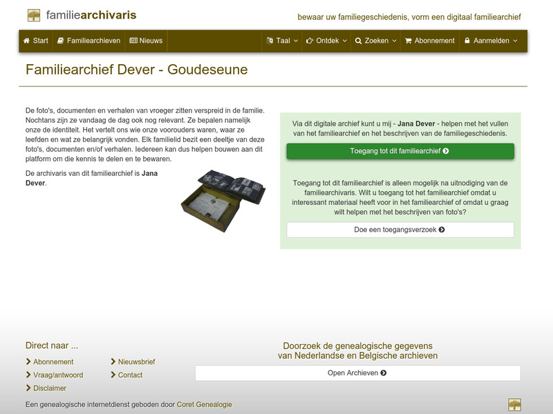 Screenshot van website