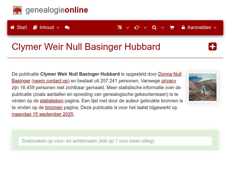 Screenshot van website