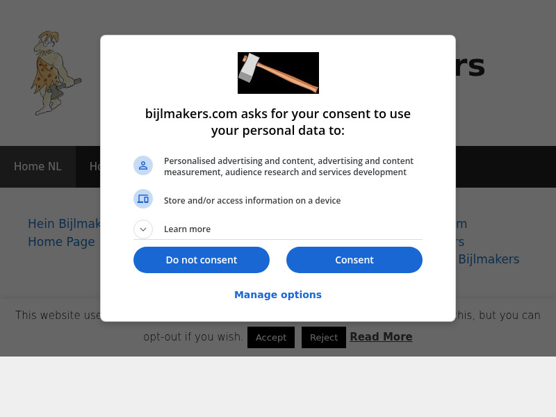 Screenshot van website