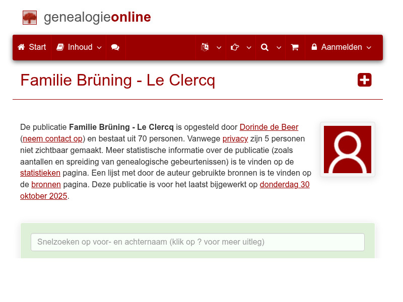 Screenshot van website