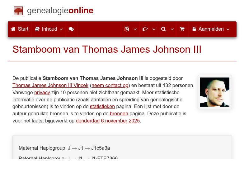 Screenshot van website