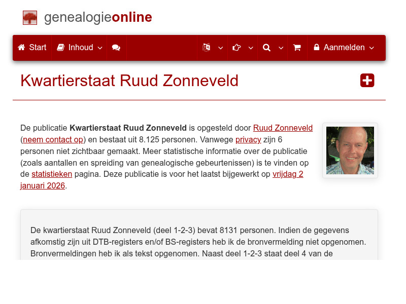 Screenshot van website