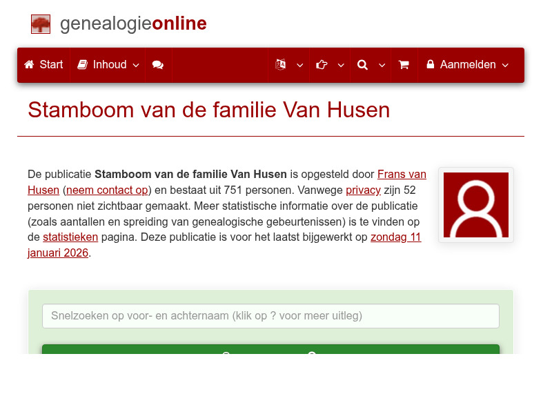 Screenshot van website