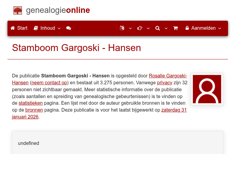 Screenshot van website