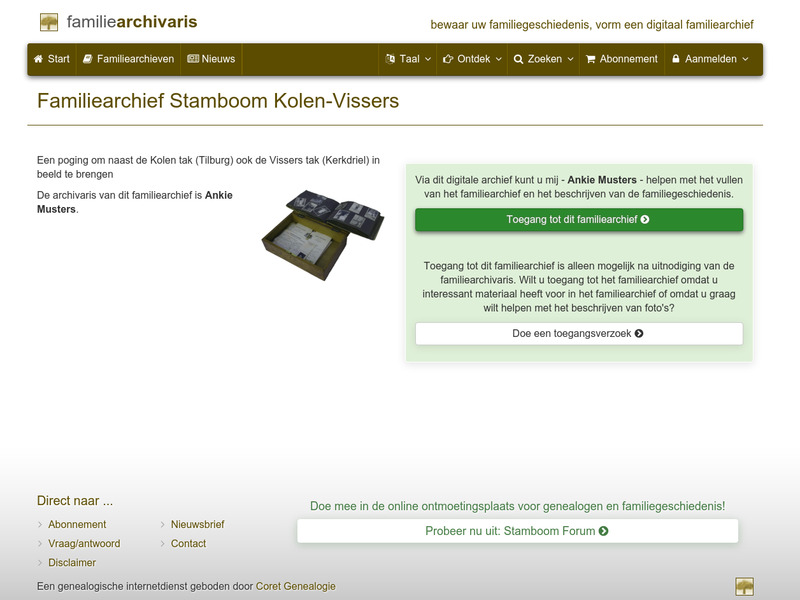 Screenshot van website