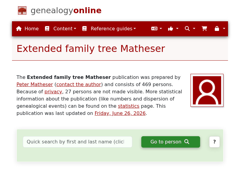 Screenshot van website