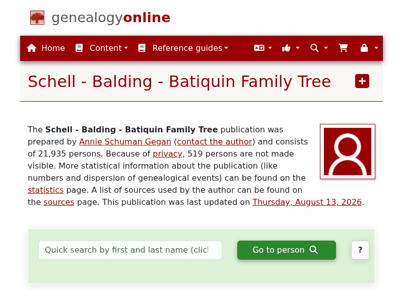 Screenshot van website