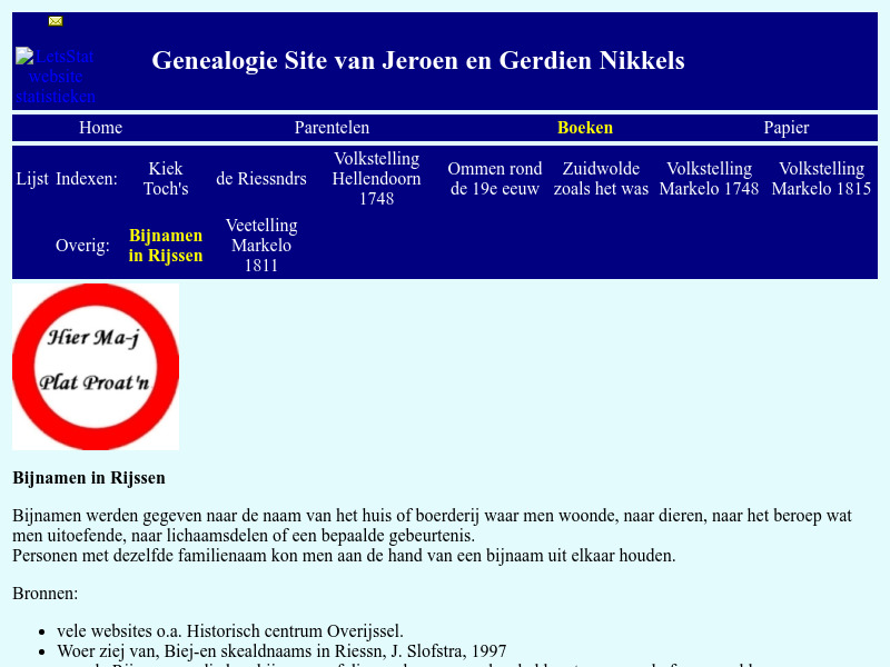 Screenshot van website