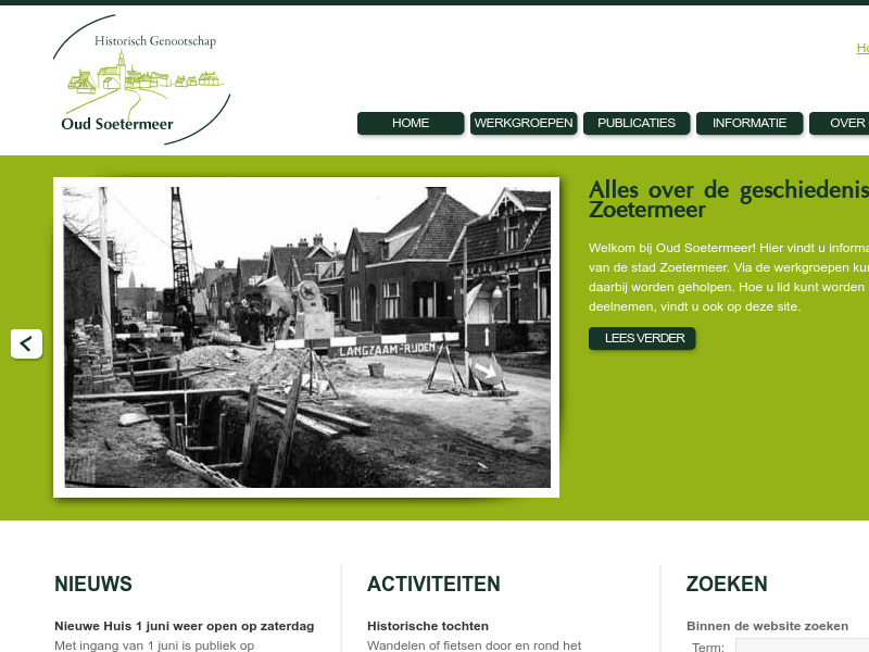 Screenshot van website