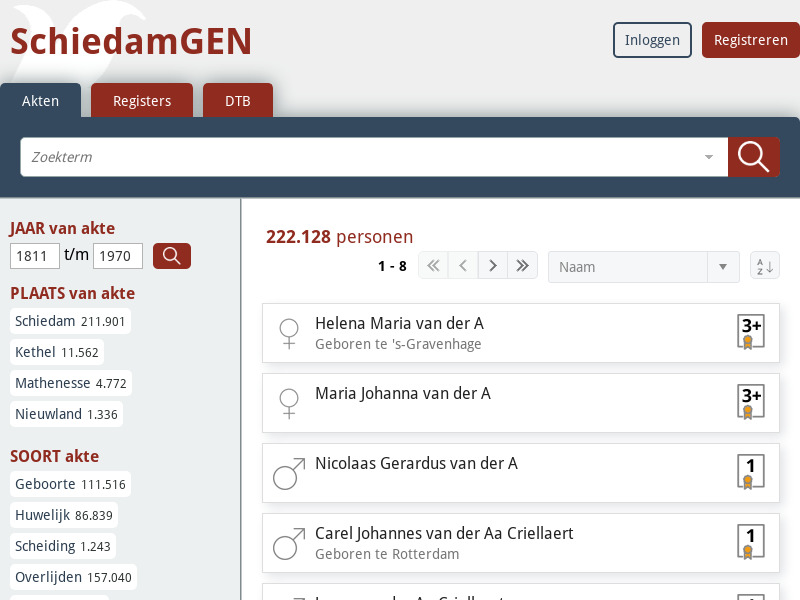 Screenshot van website