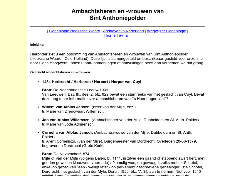 Screenshot van website