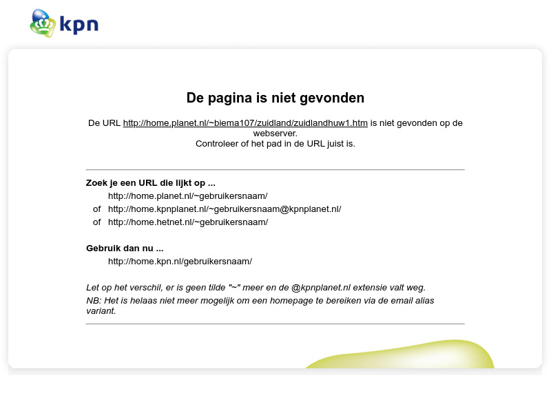 Screenshot van website