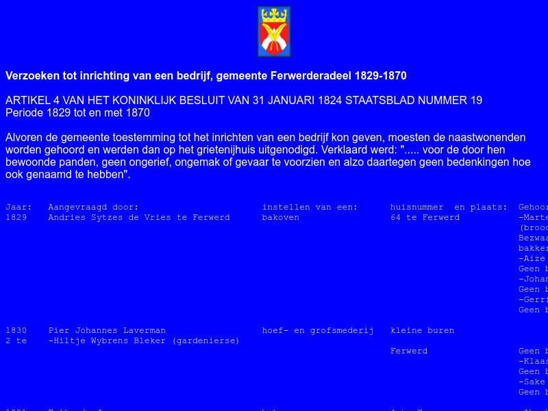 Screenshot van website