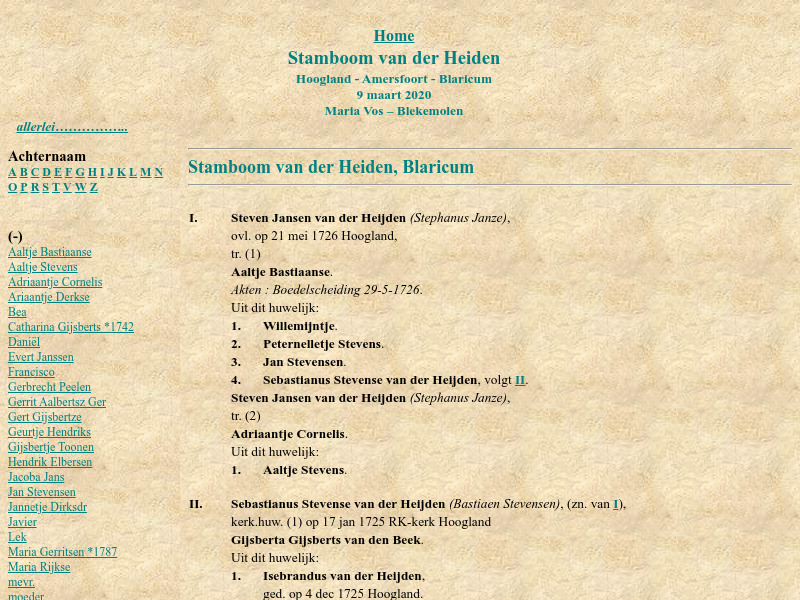 Screenshot van website