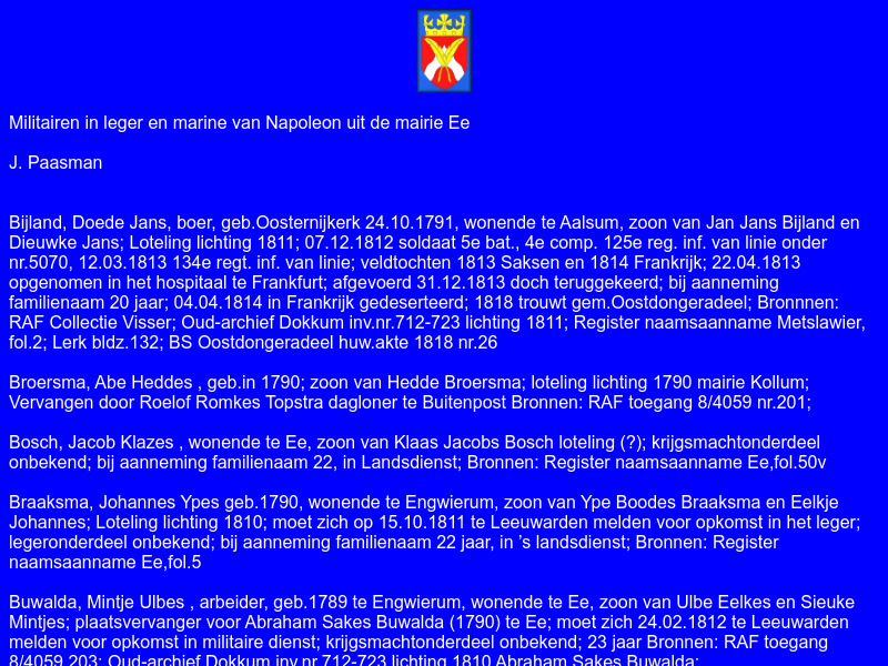 Screenshot van website
