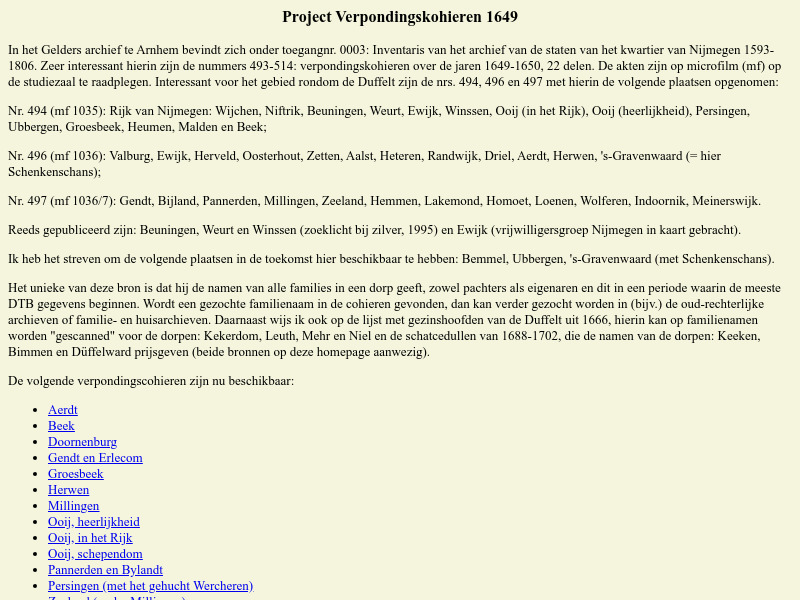 Screenshot van website