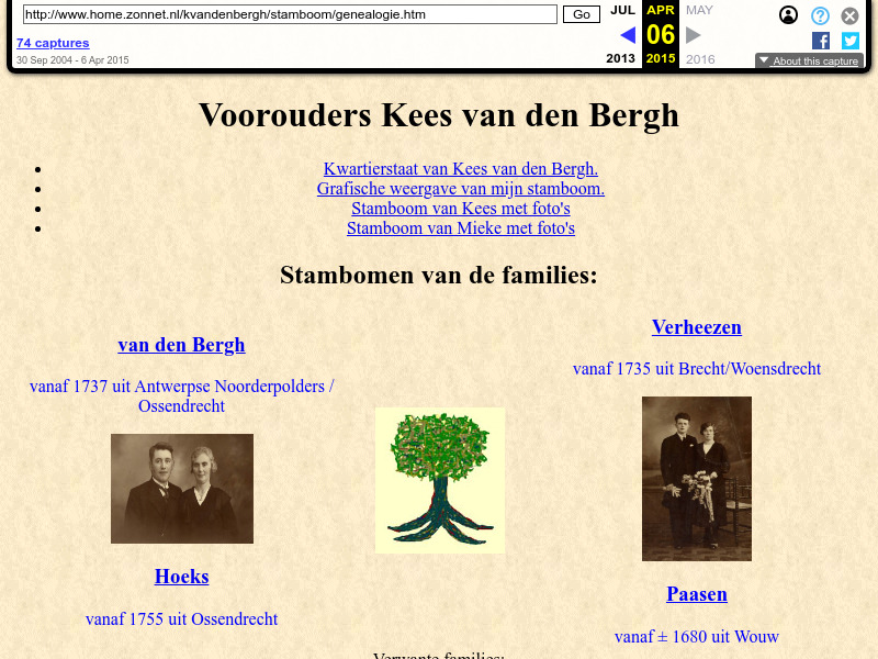 Screenshot van website