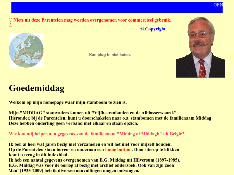 Screenshot van website