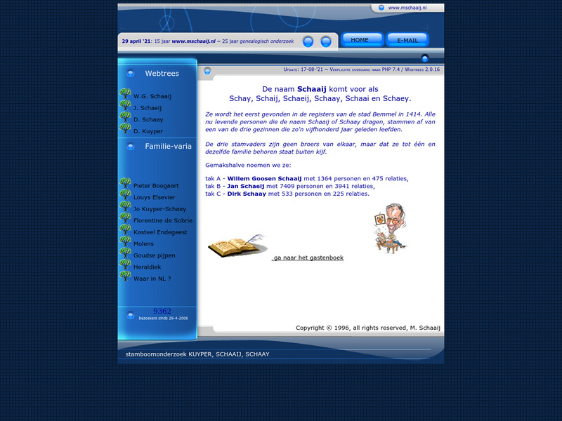 Screenshot van website