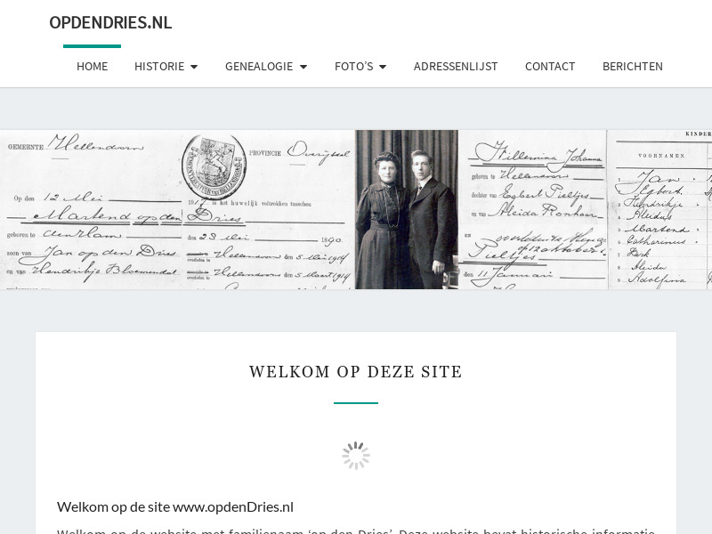Screenshot van website