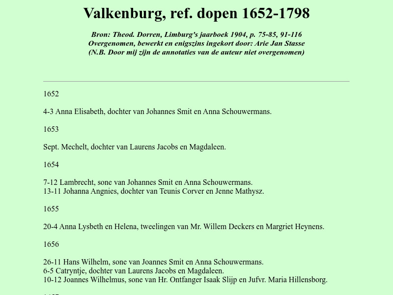 Screenshot van website