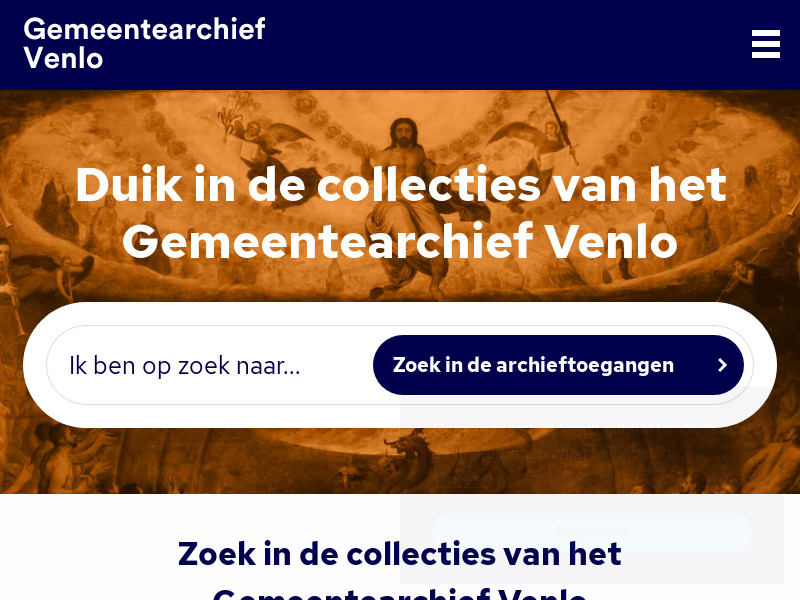 Screenshot van website